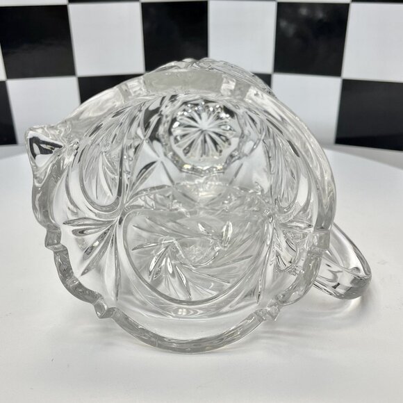 Authentic Bohemia Crystal Pitcher, Vintage Cut Glass with Starburst Leaf Pattern - Picture 8 of 10